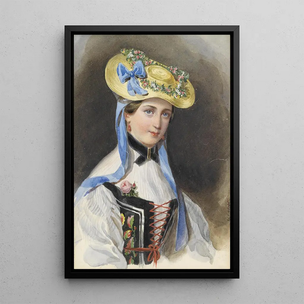 Princess Liechtenstein in costume - Franz Xaver Winterhalter — framed artwork on a wall