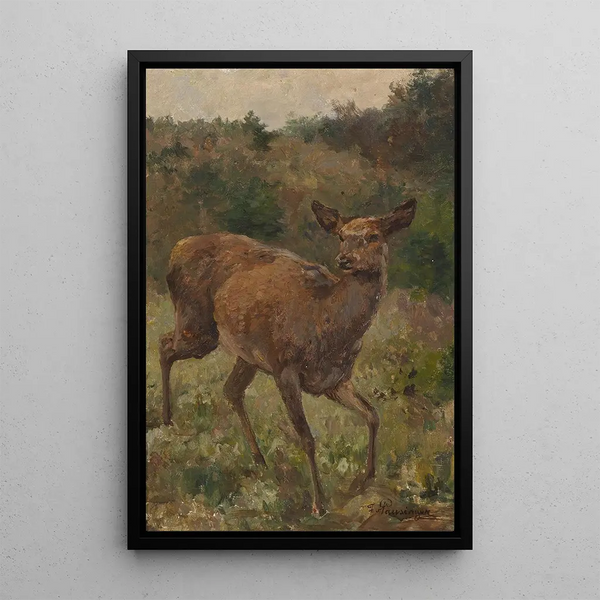 Deer - Franz Xaver von Pausinger — framed artwork on a wall