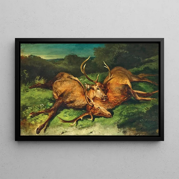 Dead Deer - Franz Xaver von Pausinger — framed artwork on a wall