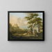 an Italian landscape with figures near classical ruins - Franz de Paula Ferg — framed artwork on a wall