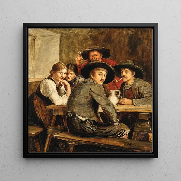 A Joyful Celebration - Franz von Defregger — framed artwork on a wall