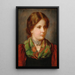 A young girl in traditional costume with shawl and necklace - Franz von Defregger — framed artwork on a wall