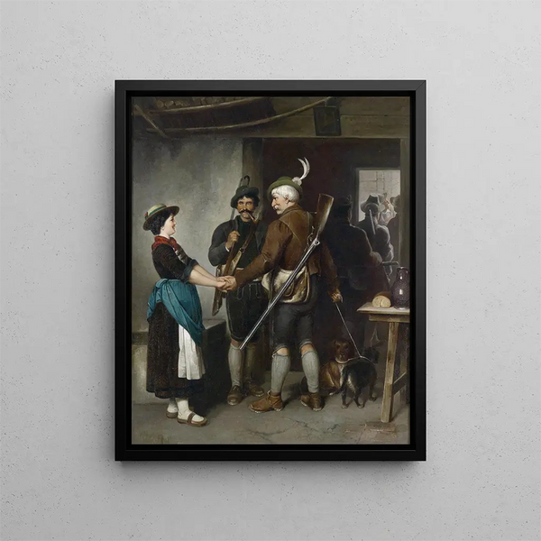 L'adieu du chasseur - Franz von Defregger — framed artwork on a wall