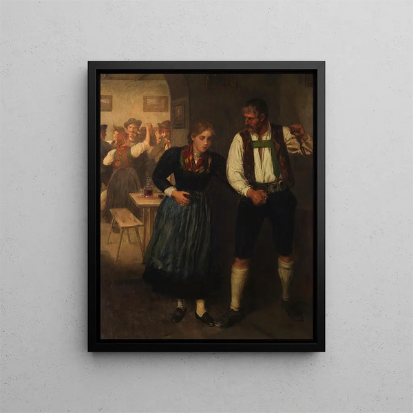 Au bal - Franz von Defregger — framed artwork on a wall