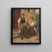 Farmhouse Painting with Dirndl in front of the laundry - Franz von Defregger — framed artwork on a wall