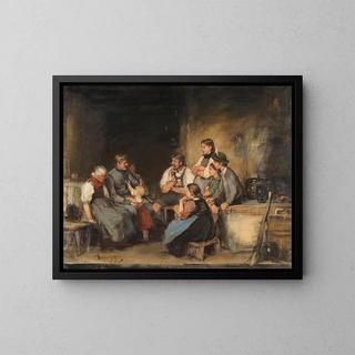 L'esquisse du vacancier - Franz von Defregger — framed artwork on a wall