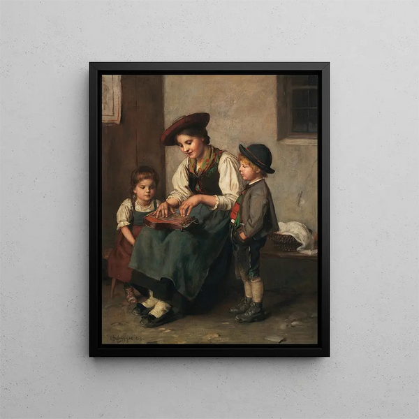 The player of the cithara - Franz von Defregger — framed artwork on a wall