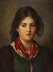 Dirndl with lace bonnet - Franz von Defregger — artwork view