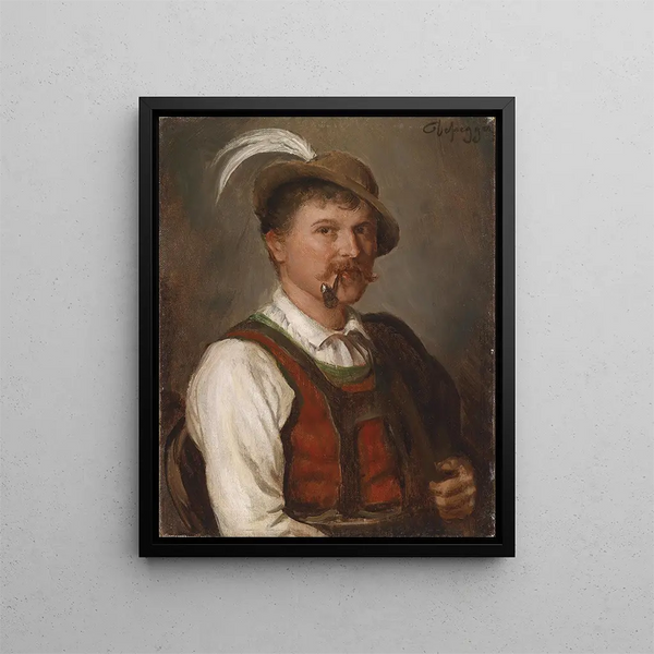 Young boy in Sunday clothes - Franz von Defregger — framed artwork on a wall