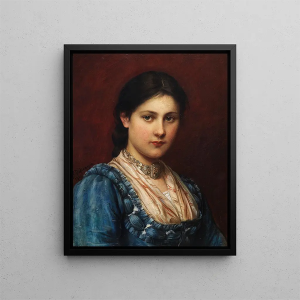 Girl in dirndl - Franz von Defregger — framed artwork on a wall