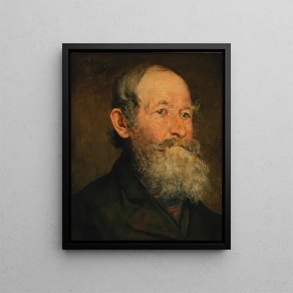 Head of a Man - Franz von Defregger — framed artwork on a wall