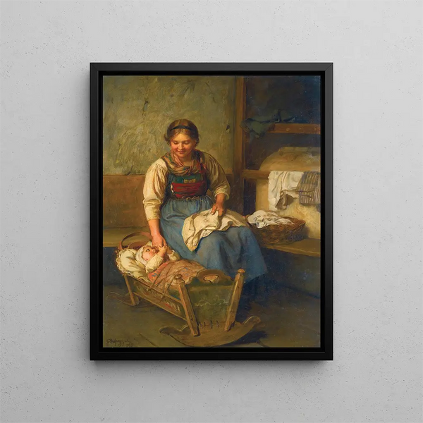 Pride of Mothers - Franz von Defregger — framed artwork on a wall