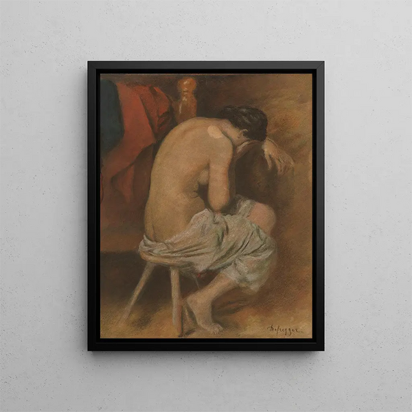 Rückenakt - Franz von Defregger — framed artwork on a wall