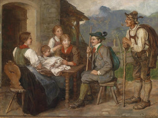 Tyrolean Living Room Painting - Franz von Defregger — artwork view