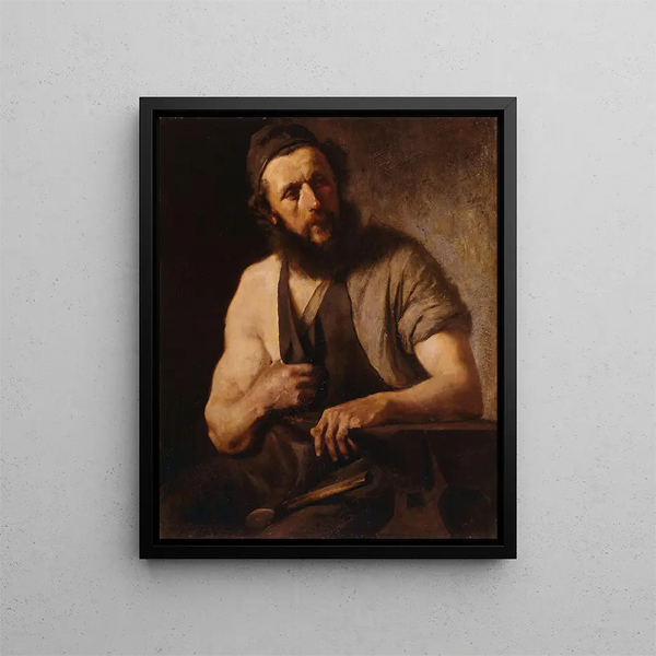 The blacksmith - Franz von Defregger — framed artwork on a wall
