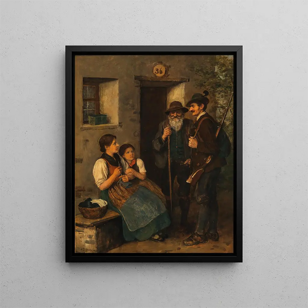 L'adieu des chasseurs - Franz von Defregger — framed artwork on a wall