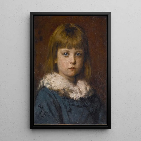 La petite fille - Franz von Defregger — framed artwork on a wall