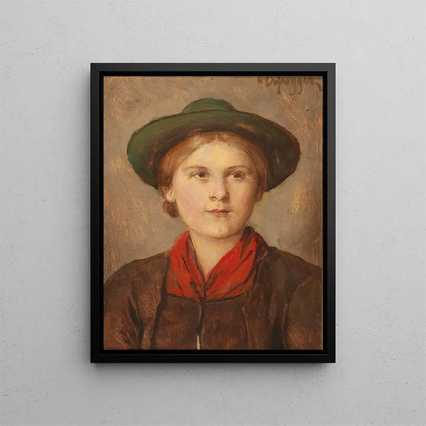 Young girl - Franz von Defregger — framed artwork on a wall