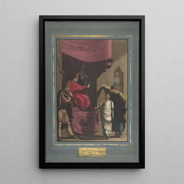 Daniel interprets Nebuchadnezzar's dream - Franz von Hauslab the Younger — framed artwork on a wall