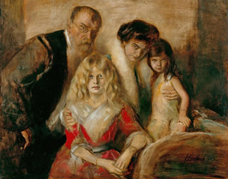 Franz von Lenbach with his wife and daughters - Franz von Lenbach — artwork view