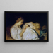 Magdalena von Lenbach with her daughters Erika and Marion - Franz von Lenbach — framed artwork on a wall