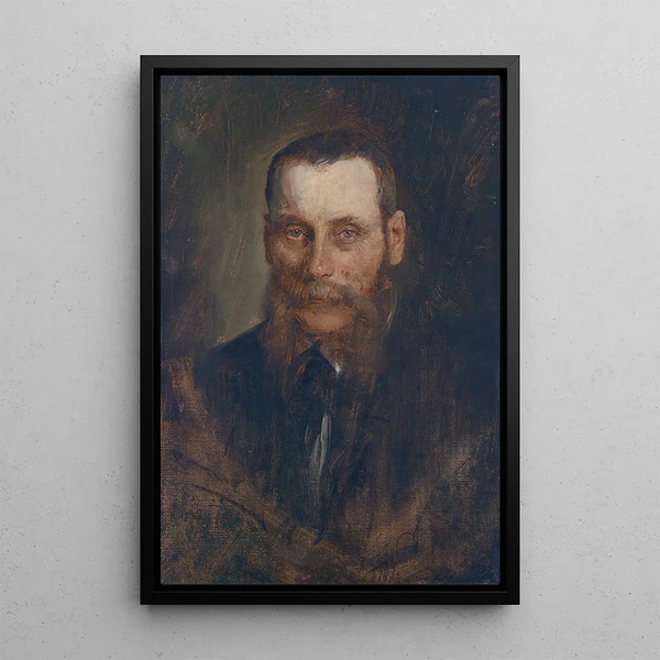 Portrait Painting of Georg Plach - Franz von Lenbach — framed artwork on a wall