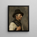 Portrait of a Peasant with a Hat - Franz von Lenbach — framed artwork on a wall
