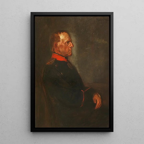 Portrait of Helmut Count von Moltke - Franz von Lenbach — framed artwork on a wall