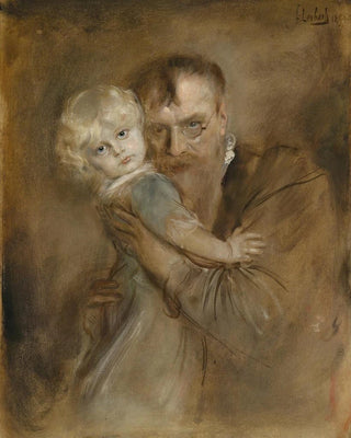 Franz von Lenbach - Selbstportrait mit Tochter Marion.webp