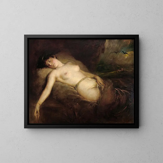 Nude female painting - Franz von Lenbach — framed artwork on a wall