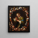 Child with a mask in a flower crown - Franz von Margety — framed artwork on a wall