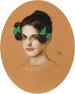 Portrait of the girl Marie with green ribbons - Franz von Stuck — artwork view