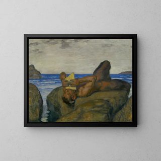 Faune soufflant - Franz von Stuck — framed artwork on a wall