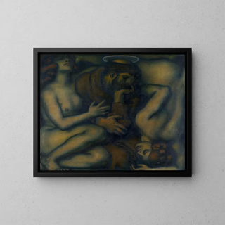 Temptation - Franz von Stuck — framed artwork on a wall