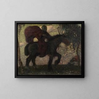 Death and Loving Couple - Franz von Stuck — framed artwork on a wall