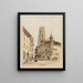 Fribourg, Switzerland, St. Nicholas Tower between the Grand Rue - Frédéric François d'Andiran — framed artwork on a wall