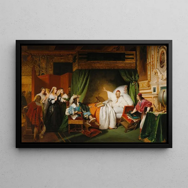 Vision du cardinal de Richelieu sur son lit de mort - Frédéric-Henri Schopin — framed artwork on a wall