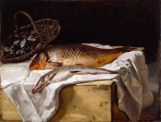 Still life with fish - Frédéric Bazille — artwork view