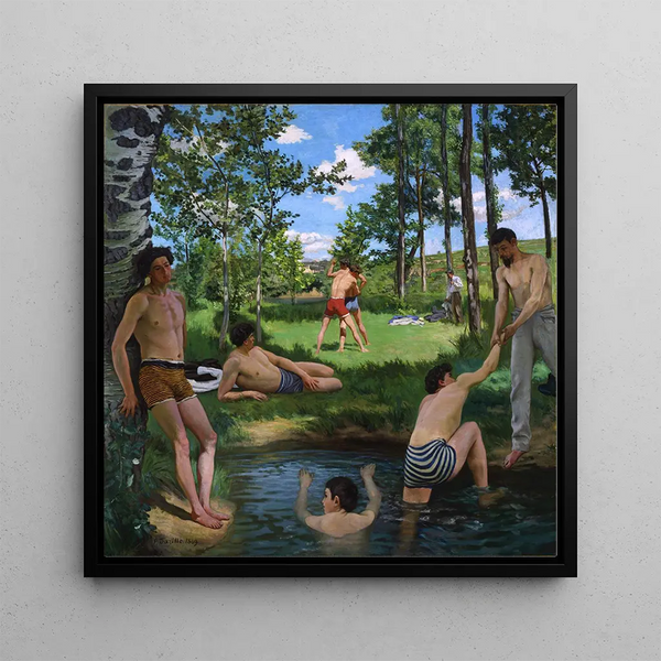 Summer Scene - Frédéric Bazille — framed artwork on a wall