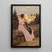 The pink dress - Frédéric Bazille — framed artwork on a wall