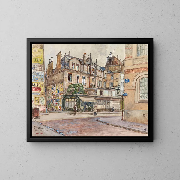 Angle of Mabillon Street and Clément Street in 1907, 5th and 6th districts - Frédéric Houbron — framed artwork on a wall