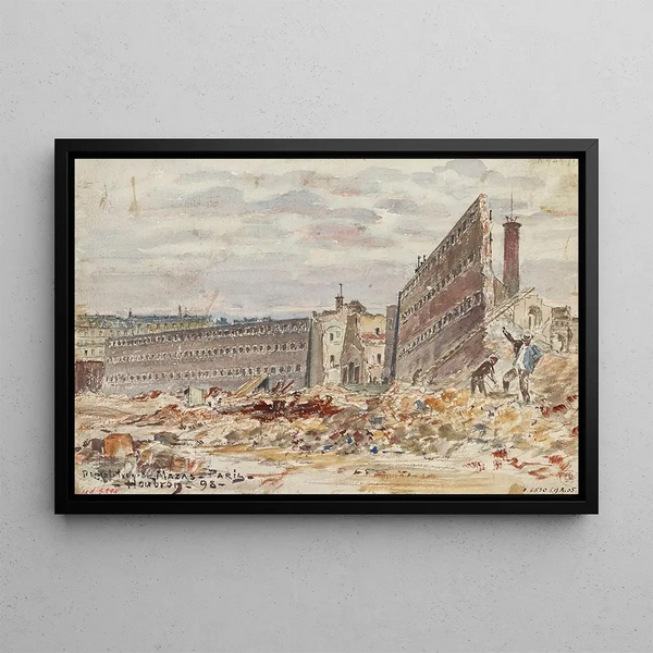 Demolition of Mazas Prison, 23-25 Boulevard Diderot, Former Boulevard Mazas - Frédéric Houbron — framed artwork on a wall