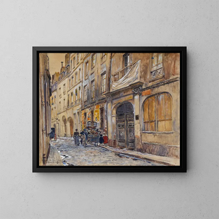 Entrance to the Old Saint-André Cemetery, 13 Suger Street, in 1906, 6th arrondissement - Frédéric Houbron — framed artwork on a wall