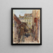Interior of the Marché des Enfants Rouges painting in 1907 3rd arrondissement - Frédéric Houbron — framed artwork on a wall