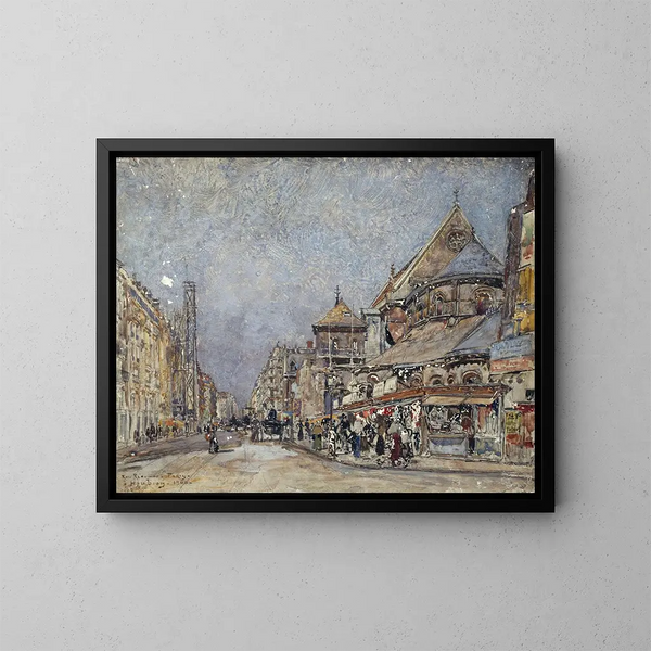 La rue Raumer and the chevet of the Saint-Martin-des-Champs church - Frédéric Houbron — framed artwork on a wall