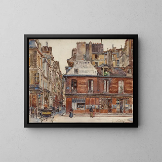 La rue Sauval vue de la rue Saint-Honoré en 1901, 1st arrondissement - Frédéric Houbron — framed artwork on a wall