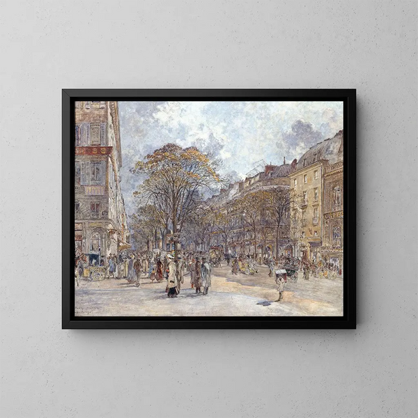 The boulevard des Italiens, morning view - Frédéric Houbron — framed artwork on a wall