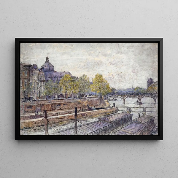 Le quai Conti and the pont des Arts - Frédéric Houbron — framed artwork on a wall