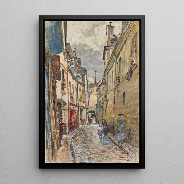 Rue Chanoinesse in 1905 4th arrondissement - Frédéric Houbron — framed artwork on a wall