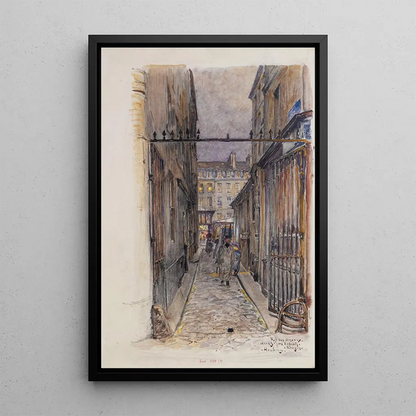 Rue des Oiseaux Marché des Enfants Rouges le soir 3rd arrondissement - Frédéric Houbron — framed artwork on a wall